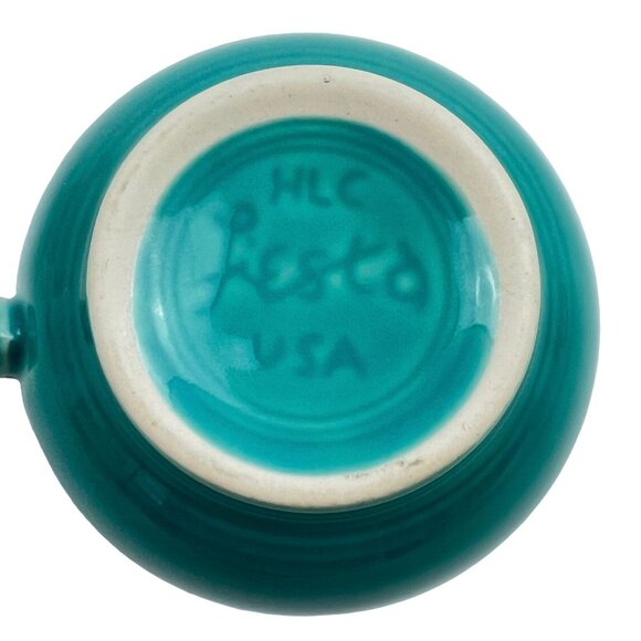 Fiesta HLC Homer Laughlin Set of 2 Coffee Teacup Mugs Turquoise Made in USA - Picture 6 of 15